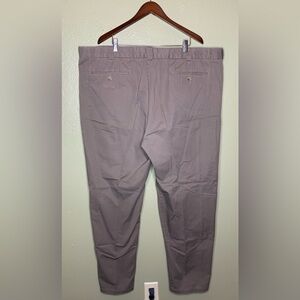 Bill Robinson 50 x 32 Gray Waist Adjustable Pleated Straight Chino Casual Chinos